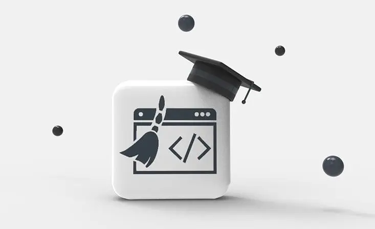 תמונה שבה יש קוביה שעליה יש את הסמל של Clean code